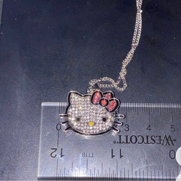 Hello Kitty Necklace 20 Inches heavy Cubic Zirconia 925k Brand New chain - Picture 2 of 6